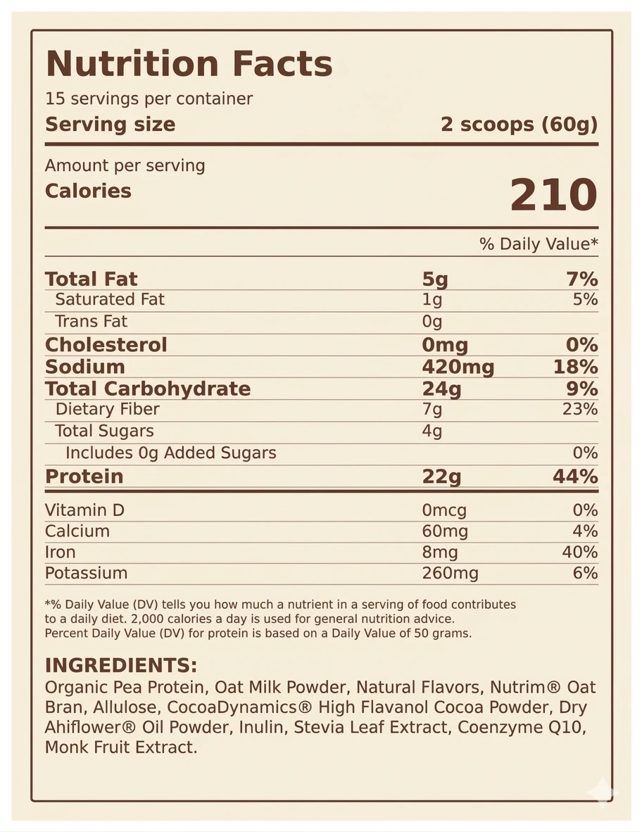 HeartGlow Nutrition Facts